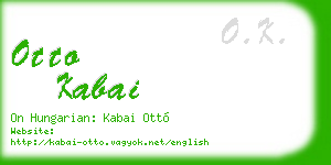 otto kabai business card
