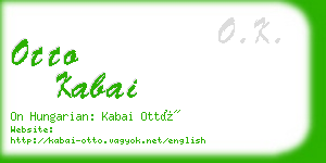 otto kabai business card